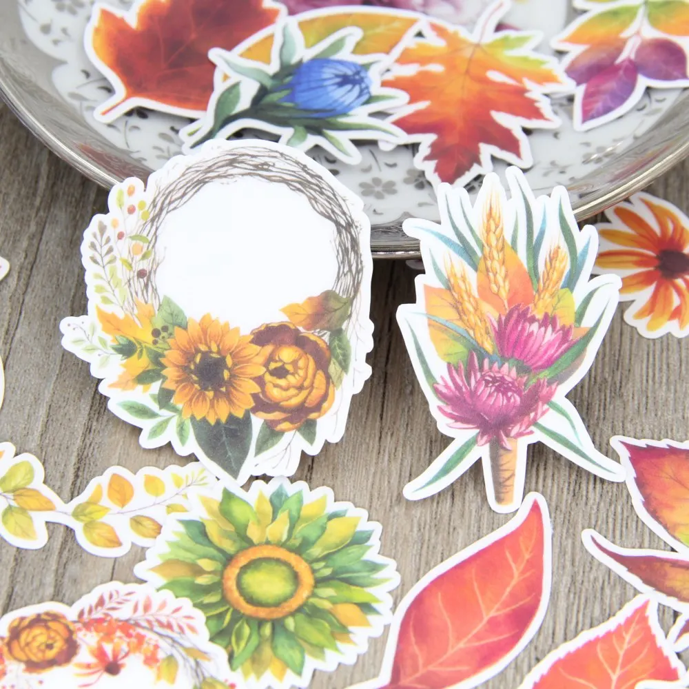 28 шт. наклейки с кленовыми листьями и цветами для скрапбукинга | Дом сад