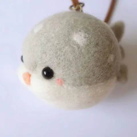 Игловаляние мультяшная рыба-воздушка ручной работы Незаконченный творческий