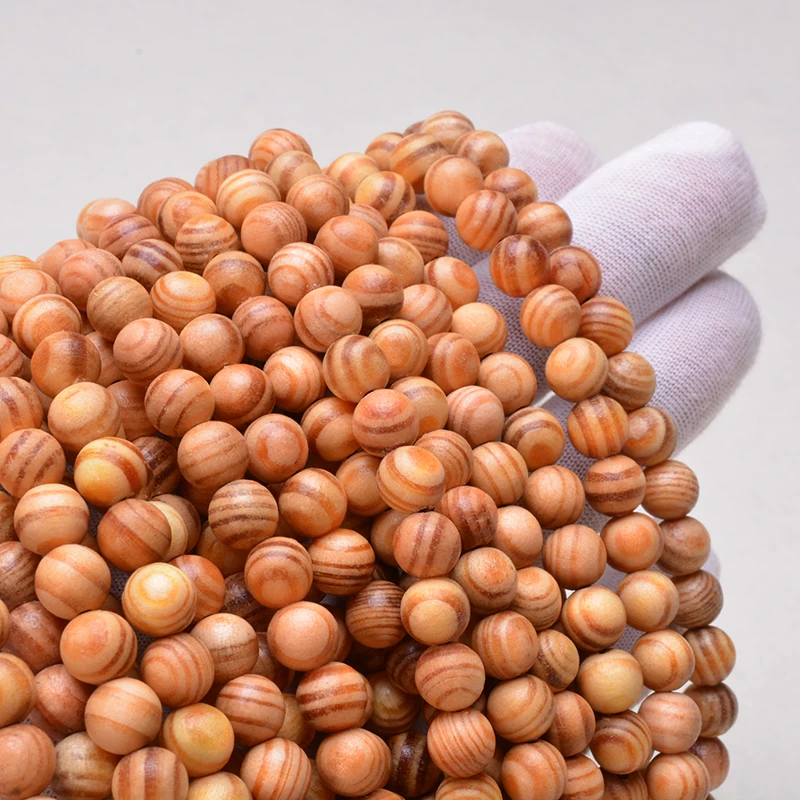 8 мм деревянные бусины для изготовления ювелирных изделий MOFRGO Agathis Альба