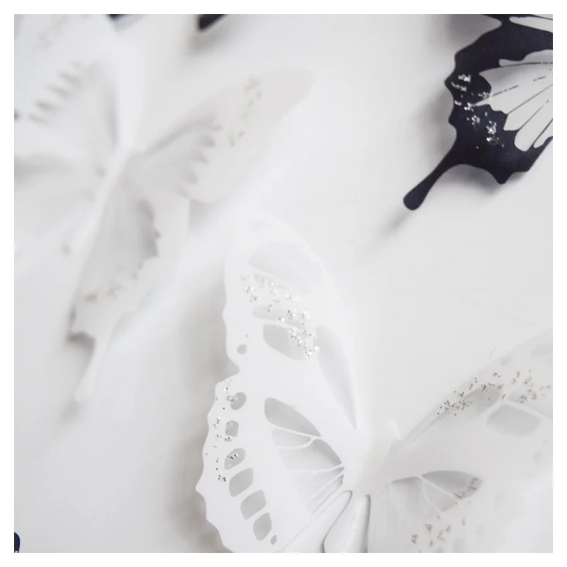 18 шт. прозрачный 3D стикер на стену бабочки/наклейка съемный украшение дома