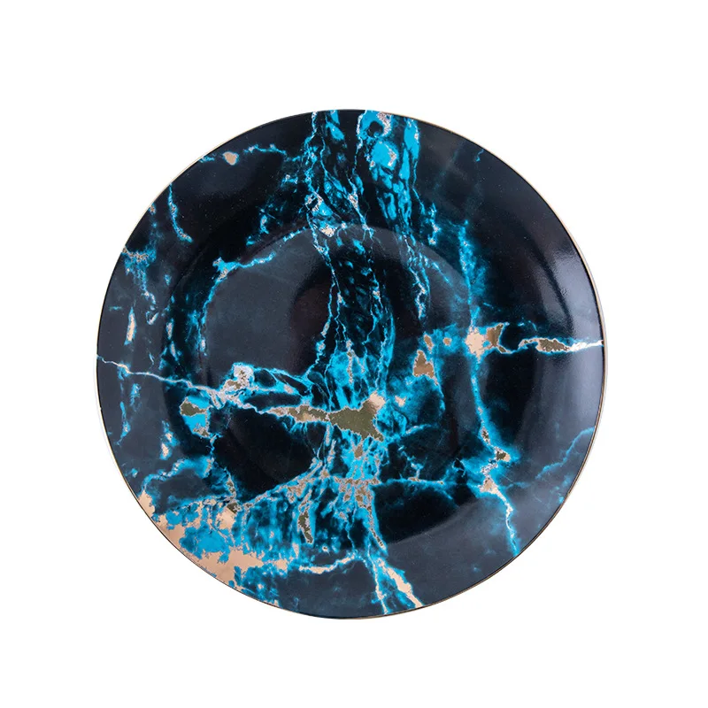 

Ceramic plate Nordic marbling home plate creative ceramic tableware restaurant home