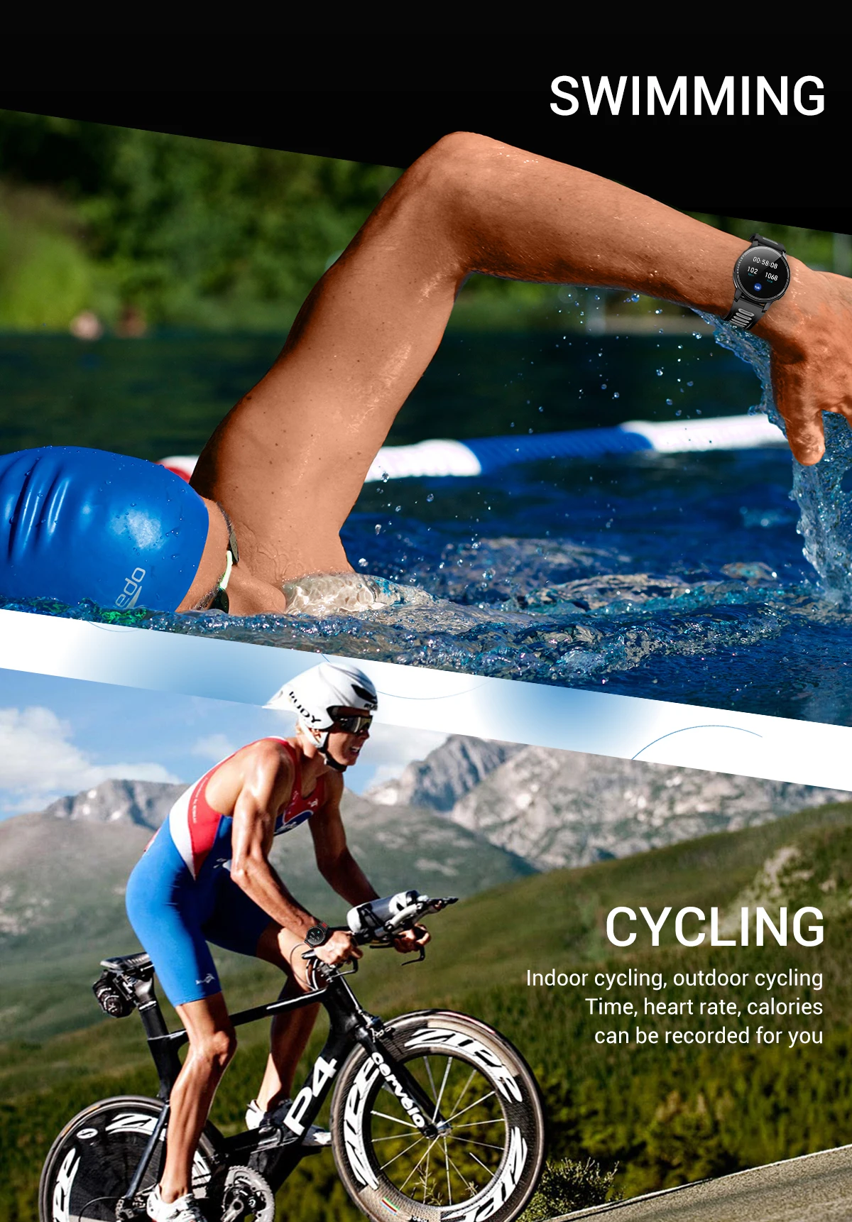 

smart watch IP68waterproof fitness tracker heart rate monitoring smart clock men and women clock wristband