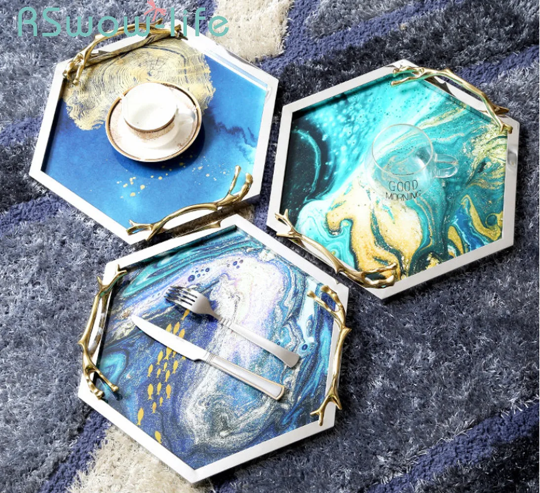 Светильник класса люкс Стекло лоток бытовой Чай лотки Гостиная декоративная