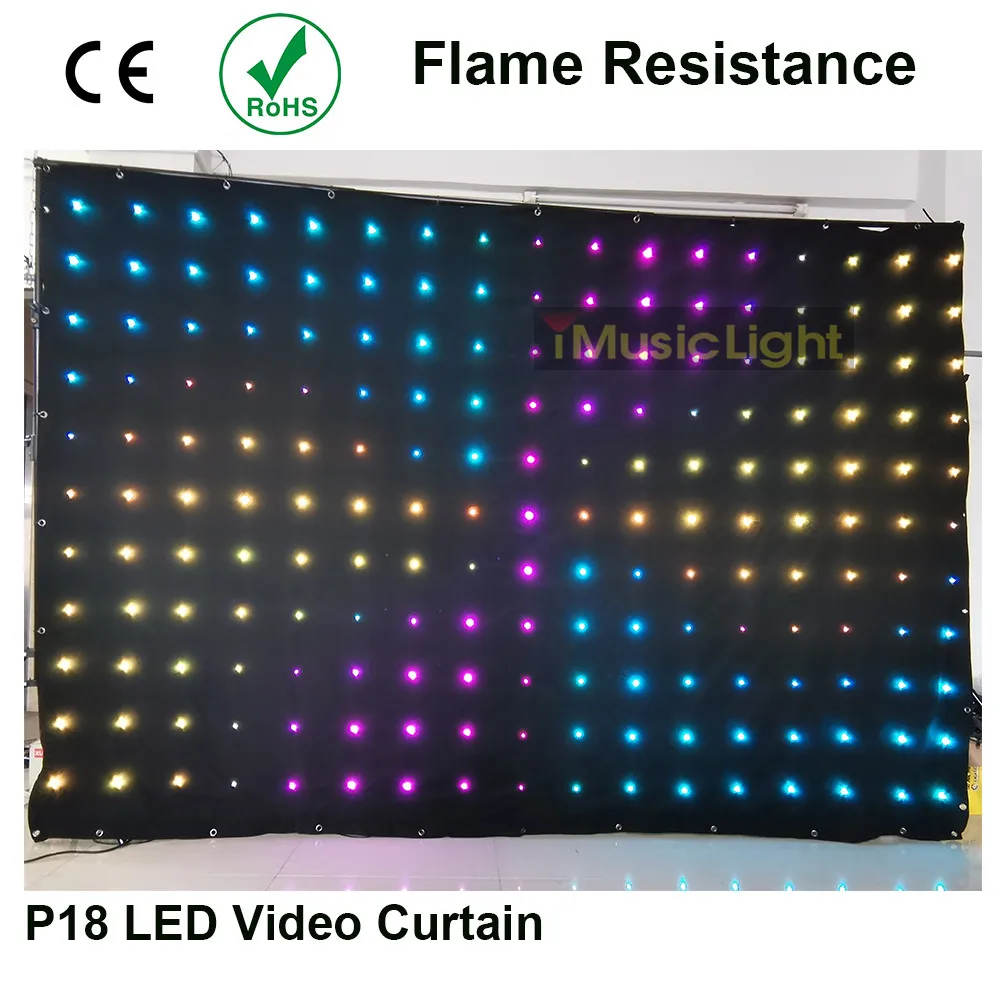 P18 2 м * 3 RGB LED видео занавес DMX контроллер с 80 анимационными программами для DJ