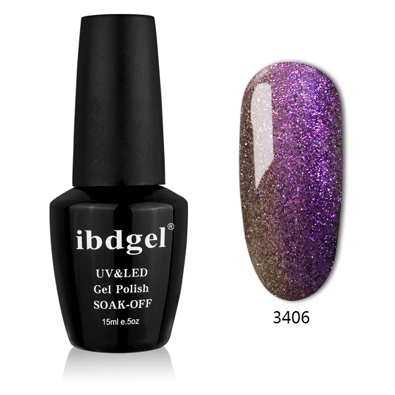 ibdgel 15ML Хамелеон Волшебный гель для ногтей Лак Замочить от УФ-геля Сияющий цвет Гель-лак Нужен черный цвет Основа Гель для ногтей Маникюр - Цвет: 3406