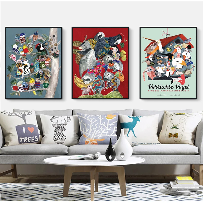 

Кошка Eagle попугай с изображениями животных и птиц Streunende Tiere Kinderzimmer Календарь Настенный художественный холст картина номер печати плакатов в искусстве