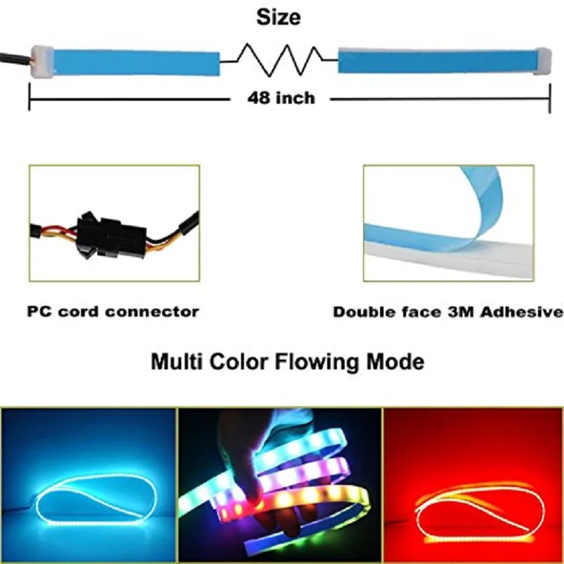 Многоцветный RGB задний Коробка-багажник на хвост свет динамический стример Стоп