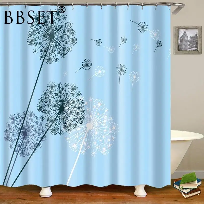 Моющаяся занавеска для душа наивысшего качества с 3D-принтом одуванчика
