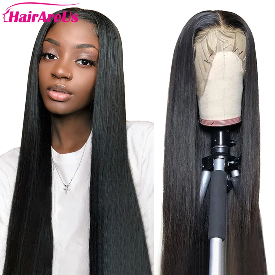 

1B Black 13x4 Lace Front Wig Brazilian Human Hair Wigs For Black Women Straight Lace Frontal Wig For Women 28 Inch