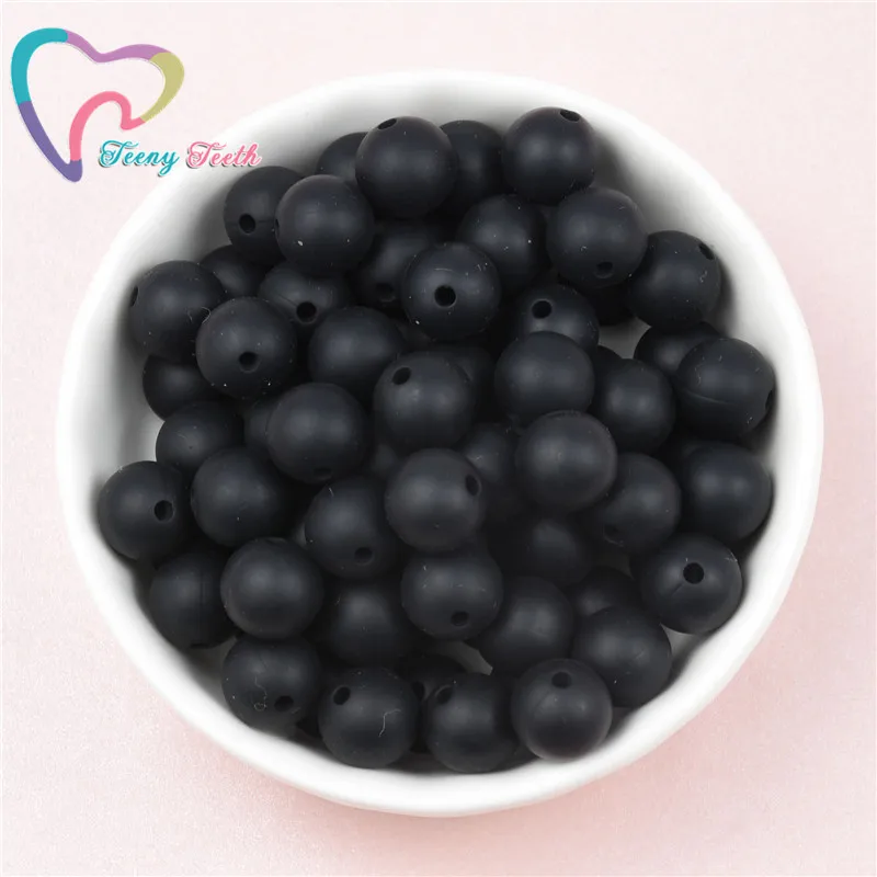 10 шт. черные шестиугольные Силиконовые бусы для прорезывания зубов Teeny Teeth 14-17 мм