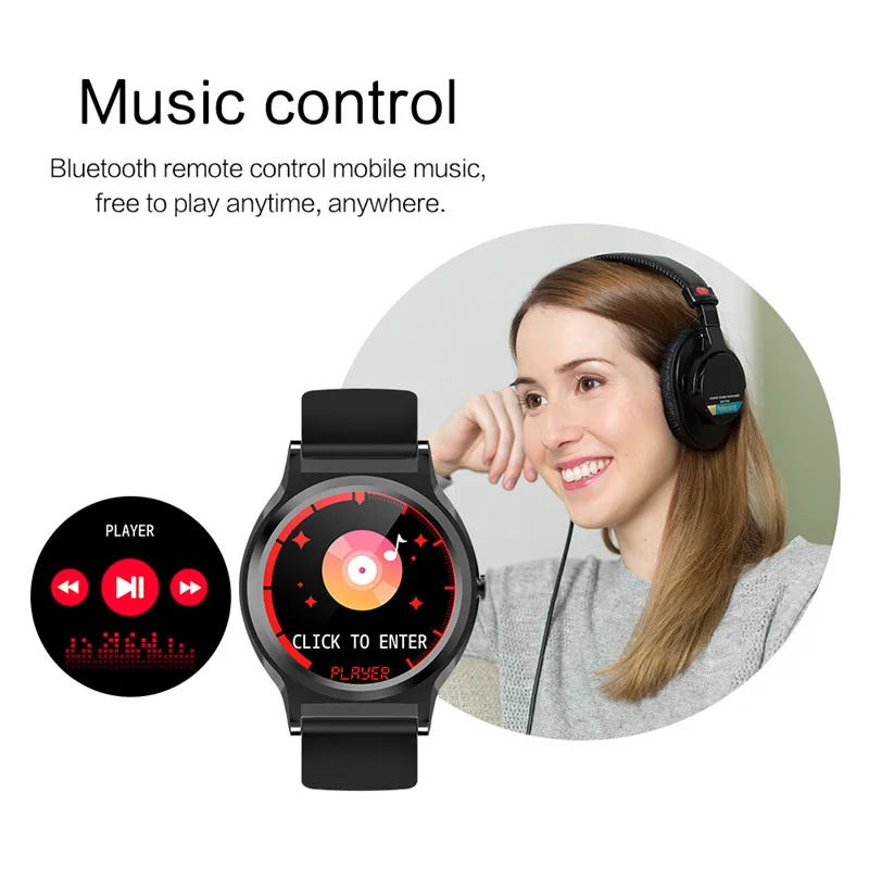 

CF98 Smart Watch Full Circle Touch Screen Fitness Bracelet IP68 Waterproof Heart Rate Monitor Band For Men Women