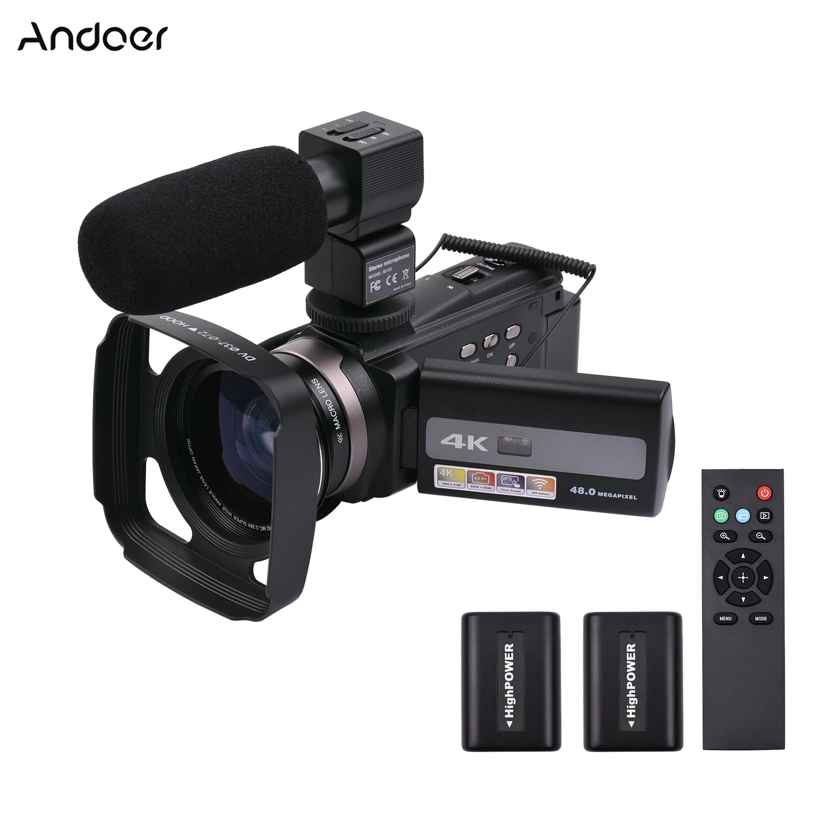 4K 60FPS со сверхвысоким разрешением Ultra HD Цифровая видеокамера Камера DV 48MP 16X зум 3