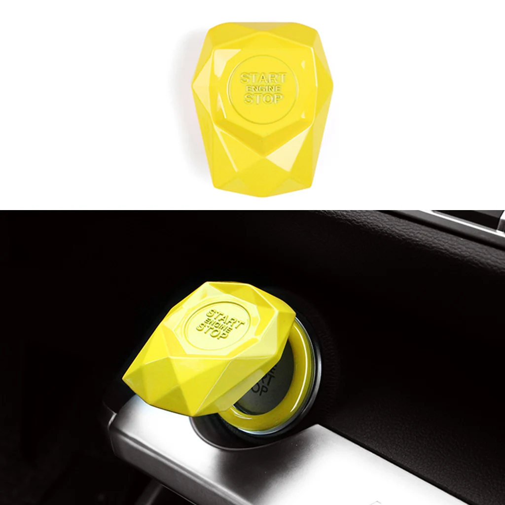 

Alloy Car Engine Push Button Protection Cover Start Stop Engine Decorative Car Ignition Switch Cover Trim Suitable for Most Car