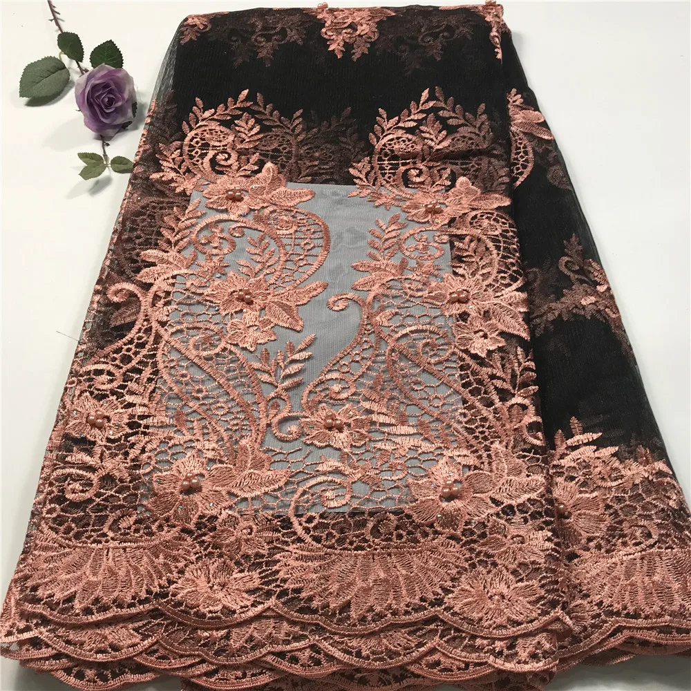 Африканская кружевная ткань 2021 высококачественное кружево с бисером/белый тюль