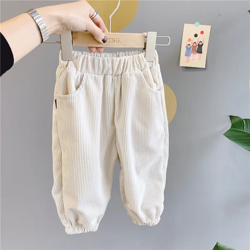 Новое поступление весна-осень 2020 хлопковые однотонные вельветовые брюки в