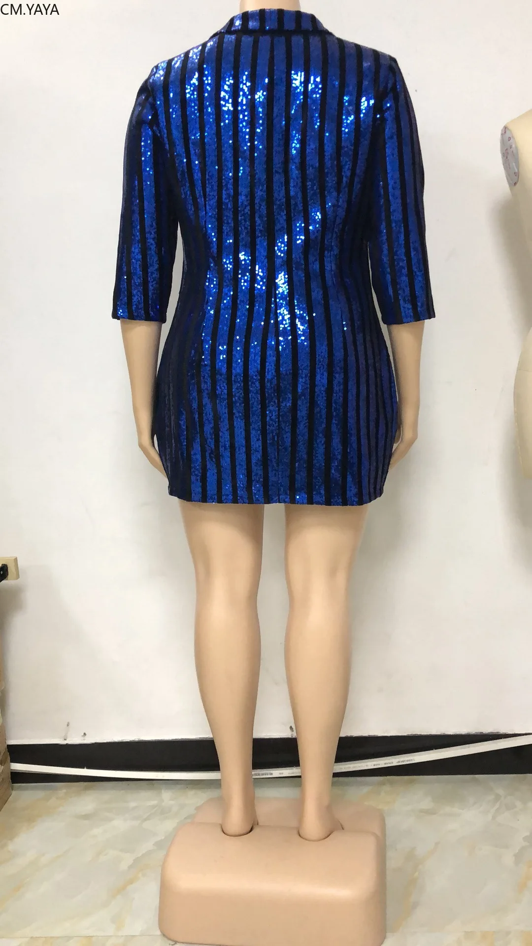 New Autumn Winter Women Shirt Button Full Sleeve Sequined Sexy Night Club Wear Party V-Neck Blouse Dress YF1070 | Женская одежда