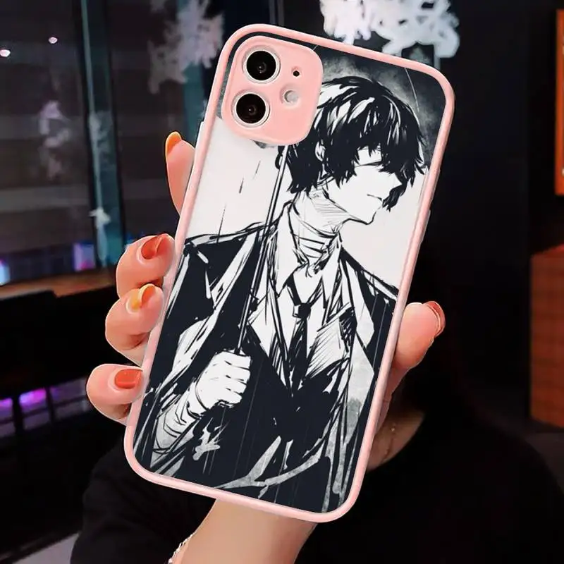 

Japan anime bungou stray Phone Case Matte Transparent for iPhone 7 8 11 12 s mini pro X XS XR MAX Plus cover funda