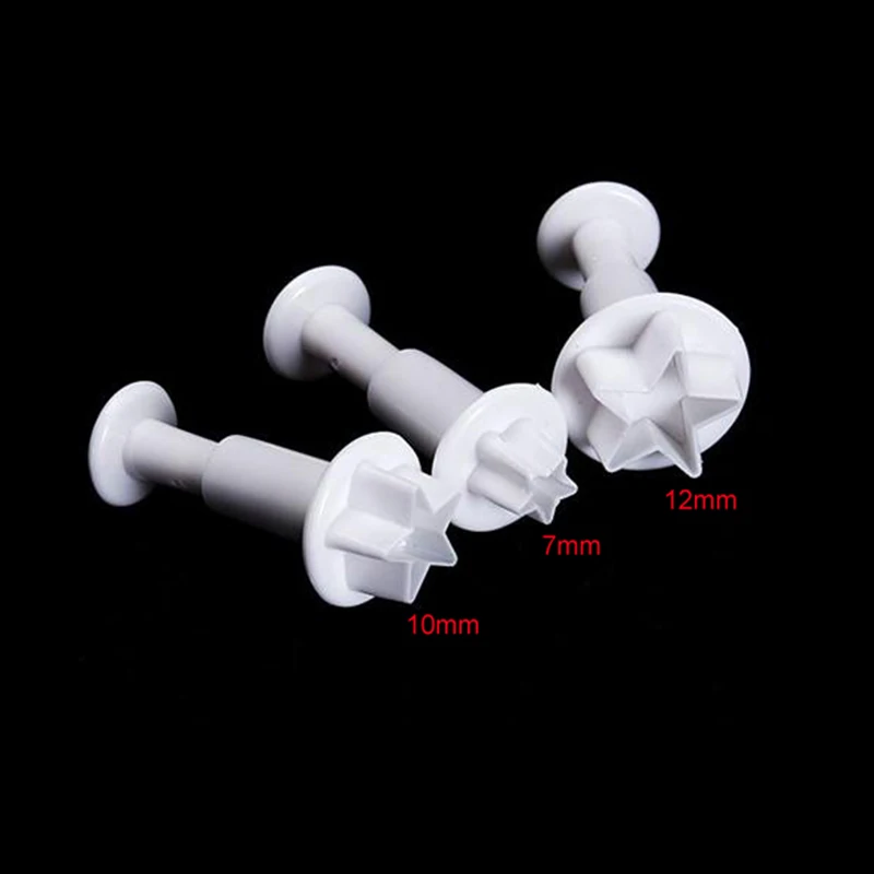 3 Pcs/Set Star Cake Cutter Plunger Cookies Sugar Paste Sugarcraft Decorating Mold Hot Tools kitchen Bakeware gadget | Дом и сад