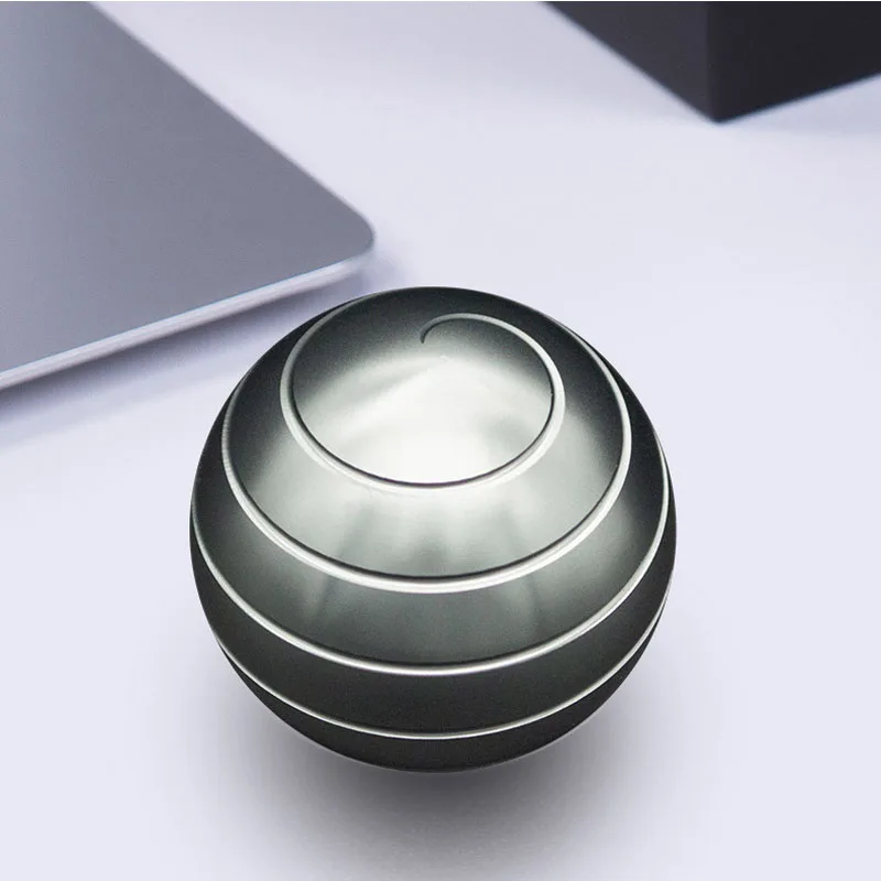 

Desktop Stress Relief Toy Aluminum Alloy Decompression Hypnosis Rotary Gyro Adult Fingertip Toy Round Metal Spinner Gift K0100