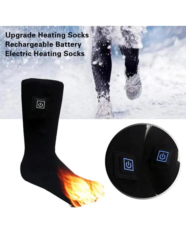 Нагревательные носки перезаряжаемые электрические крутые носки кнопки электрические крутые носки с подогревом двойные теплые хлопковые носки