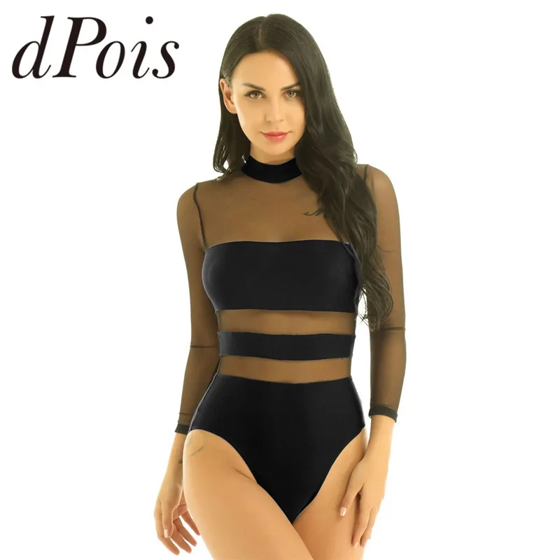 Женский взрослый макет шеи с длинным рукавом сетка соединяет латинские трико для