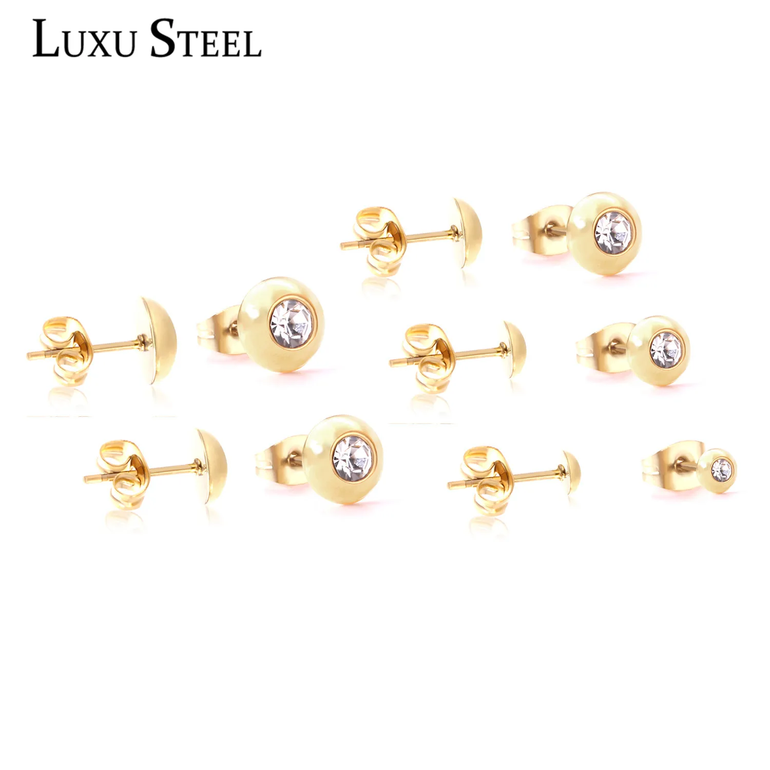 LUXUSTEEL рождественские серьги 5 пар/лот из нержавеющей стали шаровары CZ