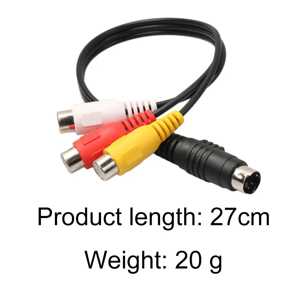 

Audio Cable 4 Pin S-Video to 3 RCA Female TV Adapter Cable for Laptop with Female RCA Port and 4 Pin S-Video Port Hot