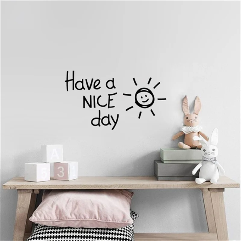 

Have a nice day Europe simple style wall stickers bedroom stickers wall stickers home decor living room house decoration