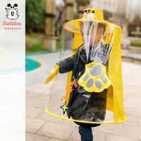 babudou childrens raincoat 360 degree coverage protection kindergarten cartoon one piece rain gear new eva material