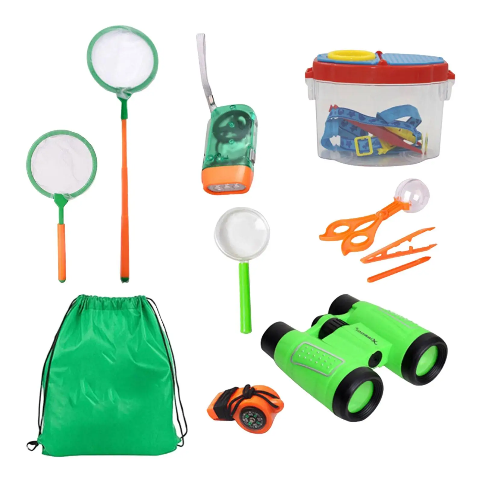 

11Pcs Pretend Tools Backpack Outdoor Exploration Set for 8+ Year Old Toddlers Boys and Girls Birthday Gifts