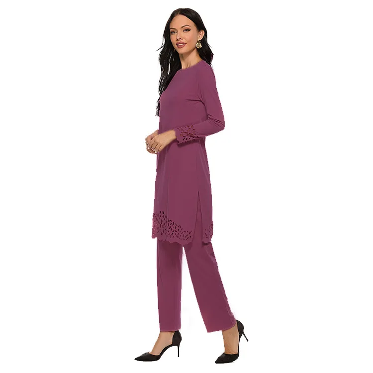 Two Piece Set Summer Suit Blazer Sets Outfits For Women Pants And Top Clothes For Business Girl Muslim America Fashion Clothing