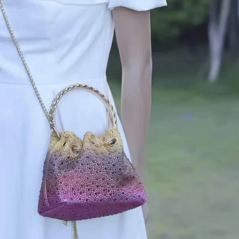 Мини-вечерние сумки-ведра для женщин роскошные дизайнерские сумки и кошельки