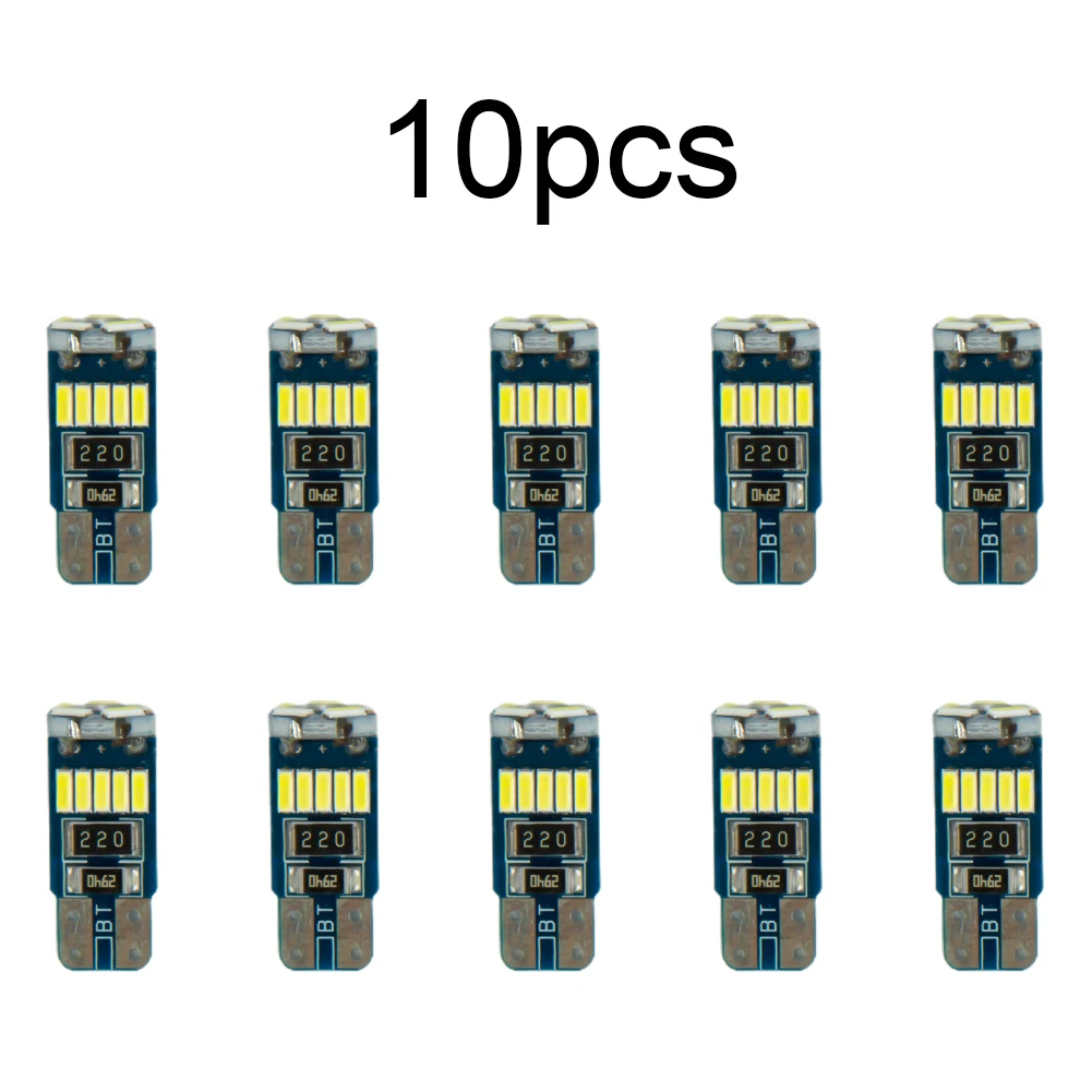 

10pcs T10/W5W/194 LED Bulbs Sidelight Parking Lights Lamps 6000K Xenon White 12V 2W Car Reading Lights Assembly