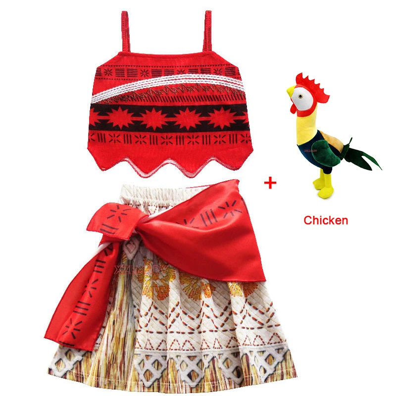 Детский костюм Моаны для девочек приключения летняя ваяна нарядная одежда