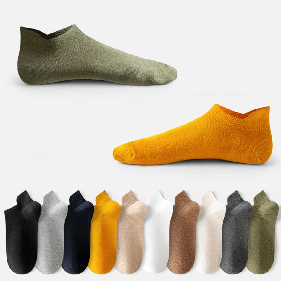 

Носки мужские короткие из мягкого хлопка, Дышащие Удобные однотонные, уличная мода, повседневные, 5 пар