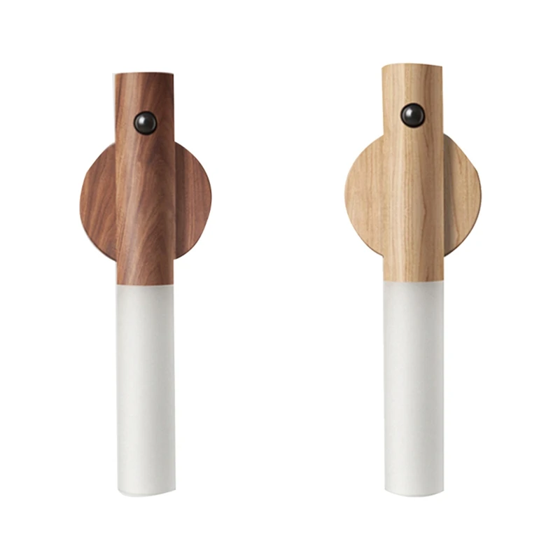 

Креативный Интеллектуальный автоматический пик датчик движения светодиодный перезаряжаемый Магнитный ночник деревянный настенный свети...