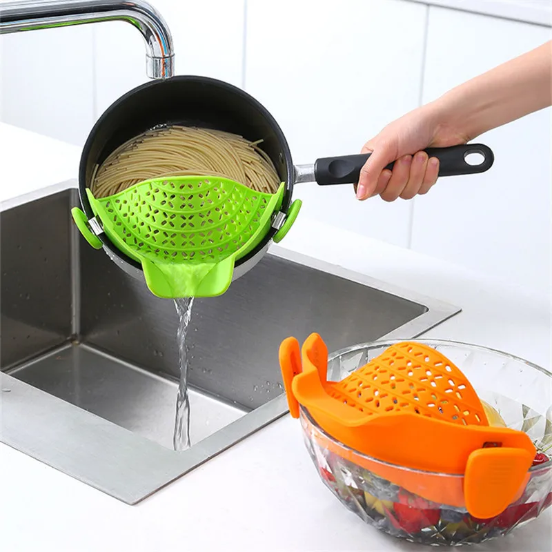 

Домашняя кухонная силиконовая растягивающаяся сливная решетка с краями, фильтр для воды, Складная воронка для супа, Силиконовый Фильтр для ...