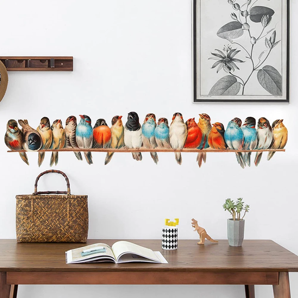 

Colorful Bird Wall Stickers Self Adhesive Decorative Wall Decals Art Mural For Kid Bedroom Iving Room Sofa Background Home Decor