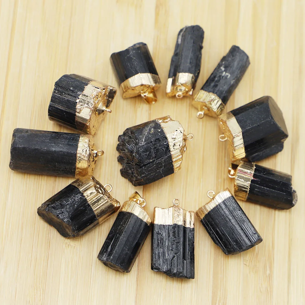

Hot Selling Natural Stone Black Tourmaline Irregular Necklace Pendant Reiki Nunatak Original Energy 8pces Wholesale Free Shippin