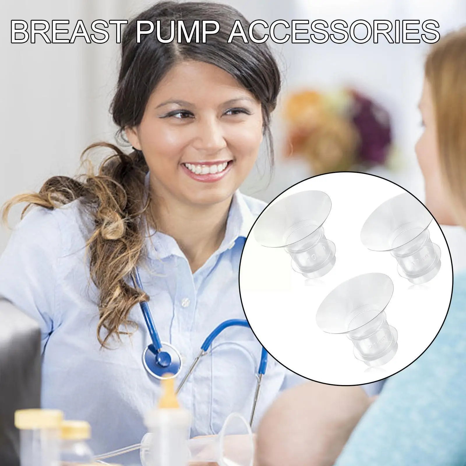 

17/19/21mm Breast Milk Pump Flange Inserts Breast Converter Breast Replacement Nipple Accessories Practical Pump C0d2