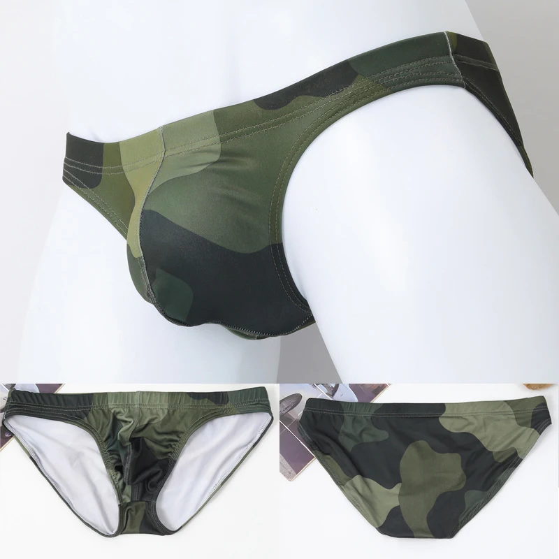 

Male Brief Men's Underpants Triangle Bikini Fashion Plus Size Breathable Bulge Pouch Camouflage Knickers Comfy Panties