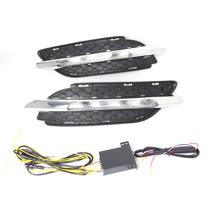 2 шт. светодиодные DRL дневные ходовые огни с желтой функцией указателей поворота