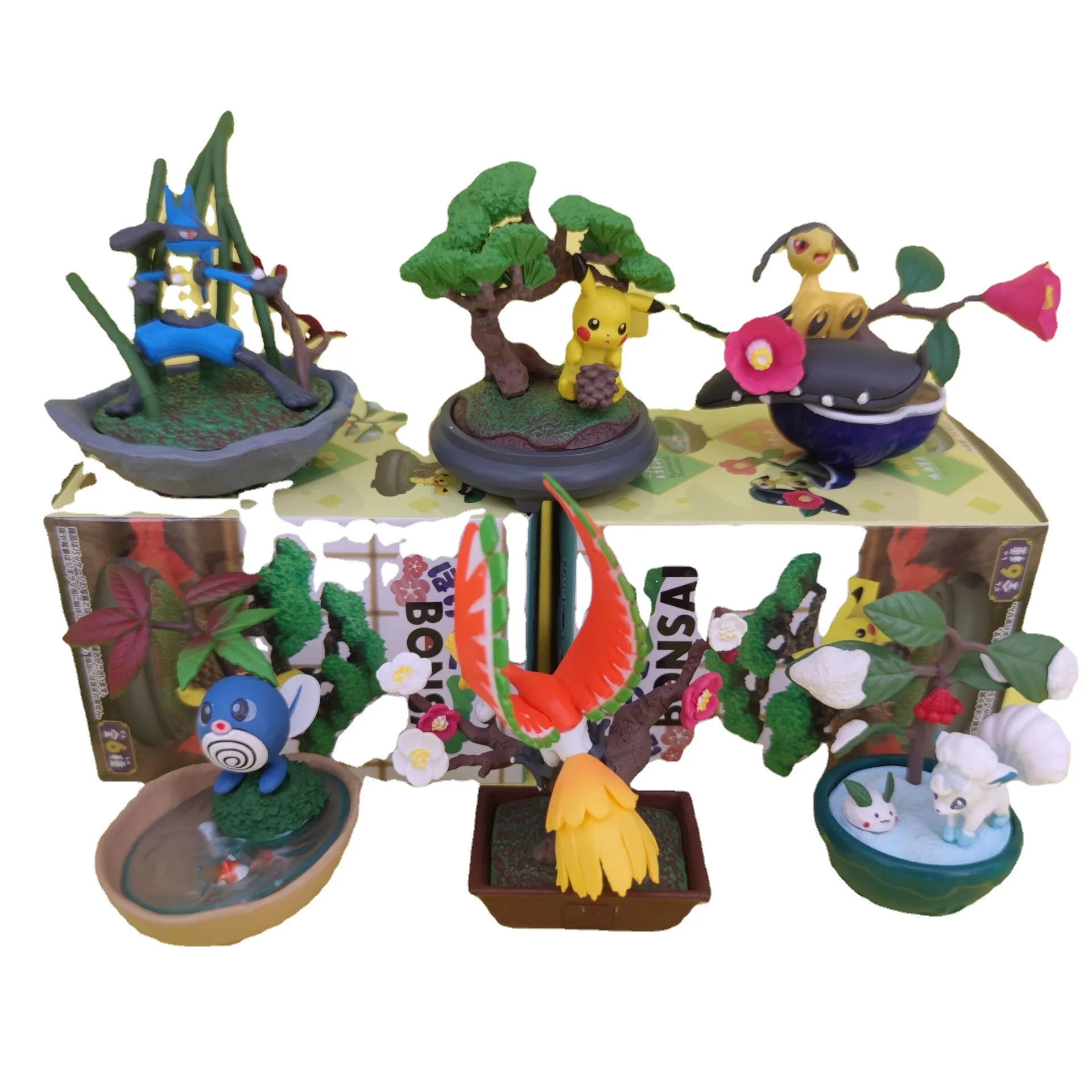 

Pokemon Plant Landscape Kawaii Potted Scene Doll 6 Styles/Set Creative Gift Toy Decoration Ornament Anime Figure