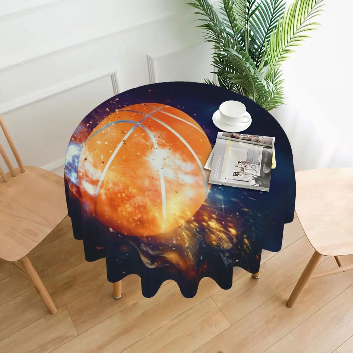 

Декоративная скатерть в виде баскетбольного мяча, мушек, плотная круглая скатерть для обеденного стола, скатерть для чайного стола