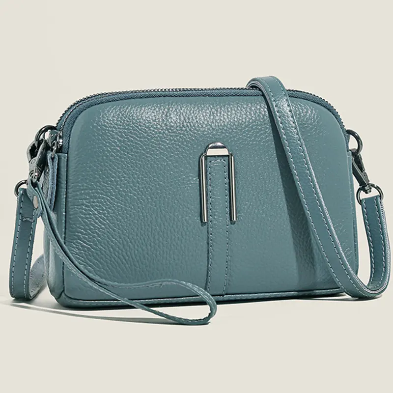 

Fashion Luxury Women's Handbags Genuine Leather Horizontal Square Shoulder Bags Large Capacity Mobile Messenger Bag For Ladies