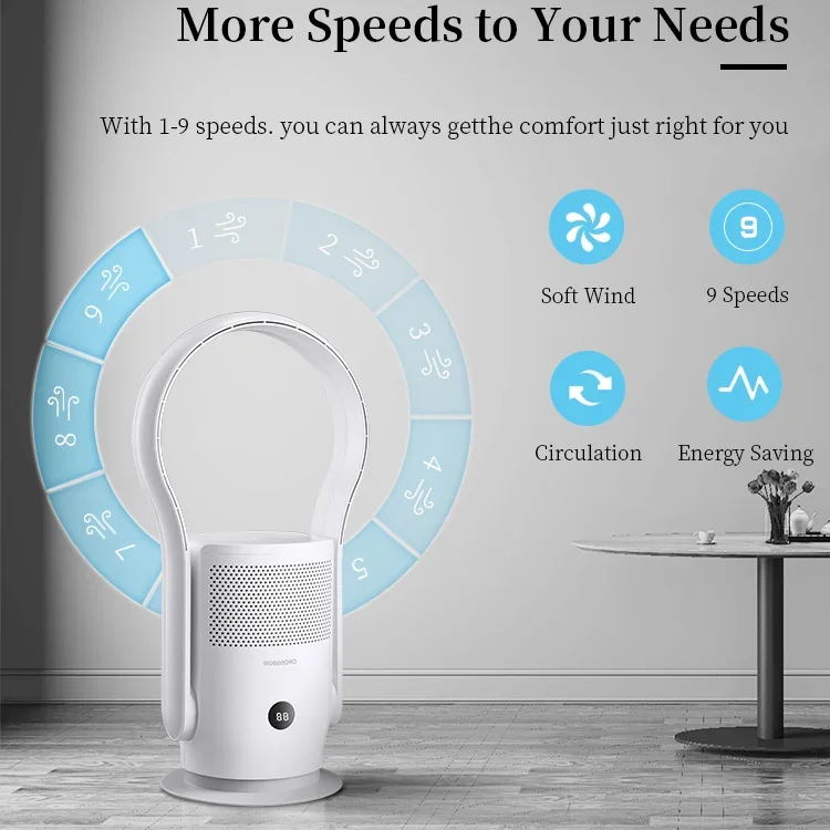 Kipas Angin Ruang Tamu Tuya Wi-Fi с дистанционным управлением бесшумный безлопастной башенный