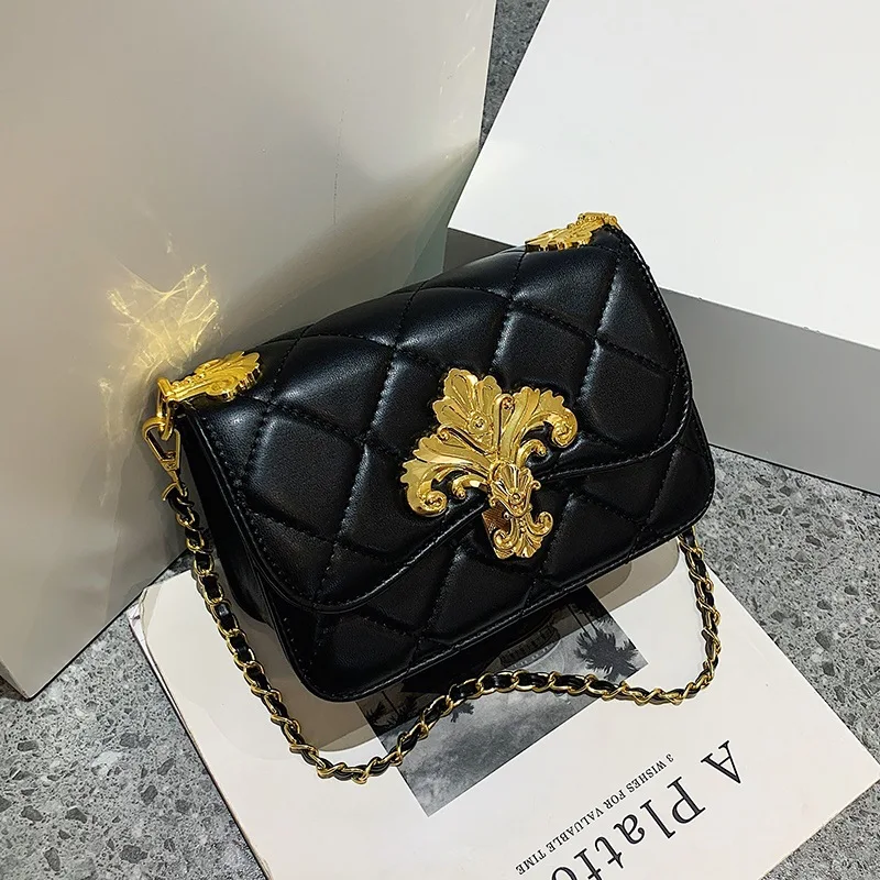 

Simple Design Women Shoulder Crossbody Bag Pu Leather Ladies Lingge Small Square Bags Solid Color Female Purse Handbag