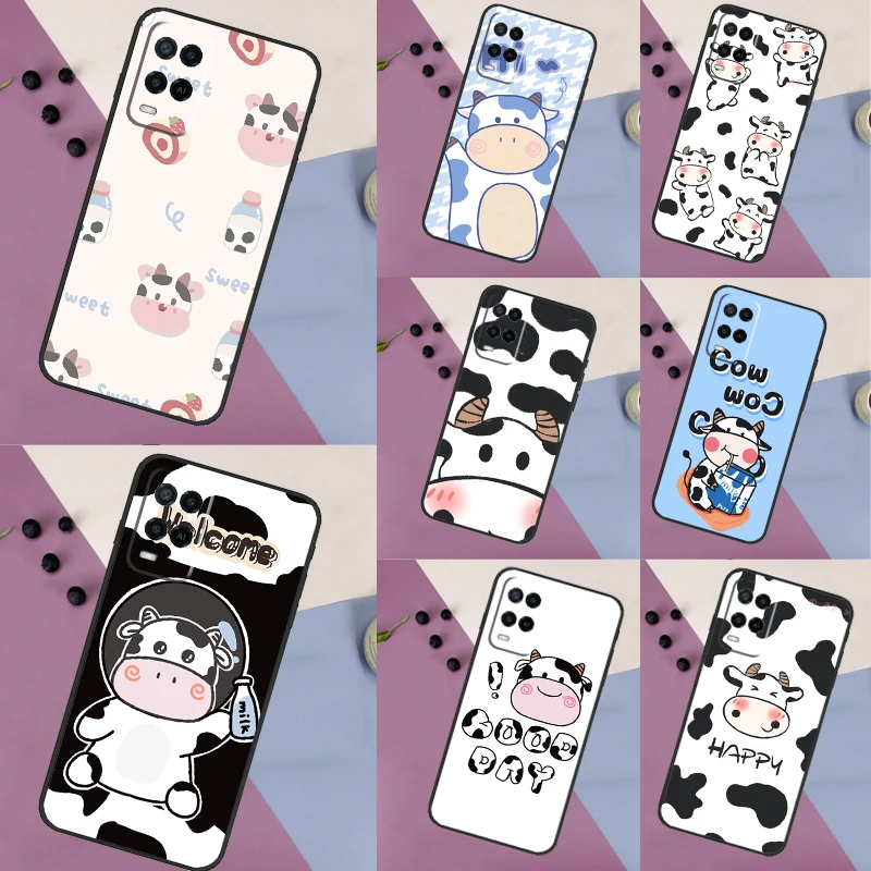 Молочная коровья кожа печать роскошный для OPPO A57S A54S A53S A58 A78 A98 A54 A74 A94 A17 A77 A15 A52 A72 A5 A9