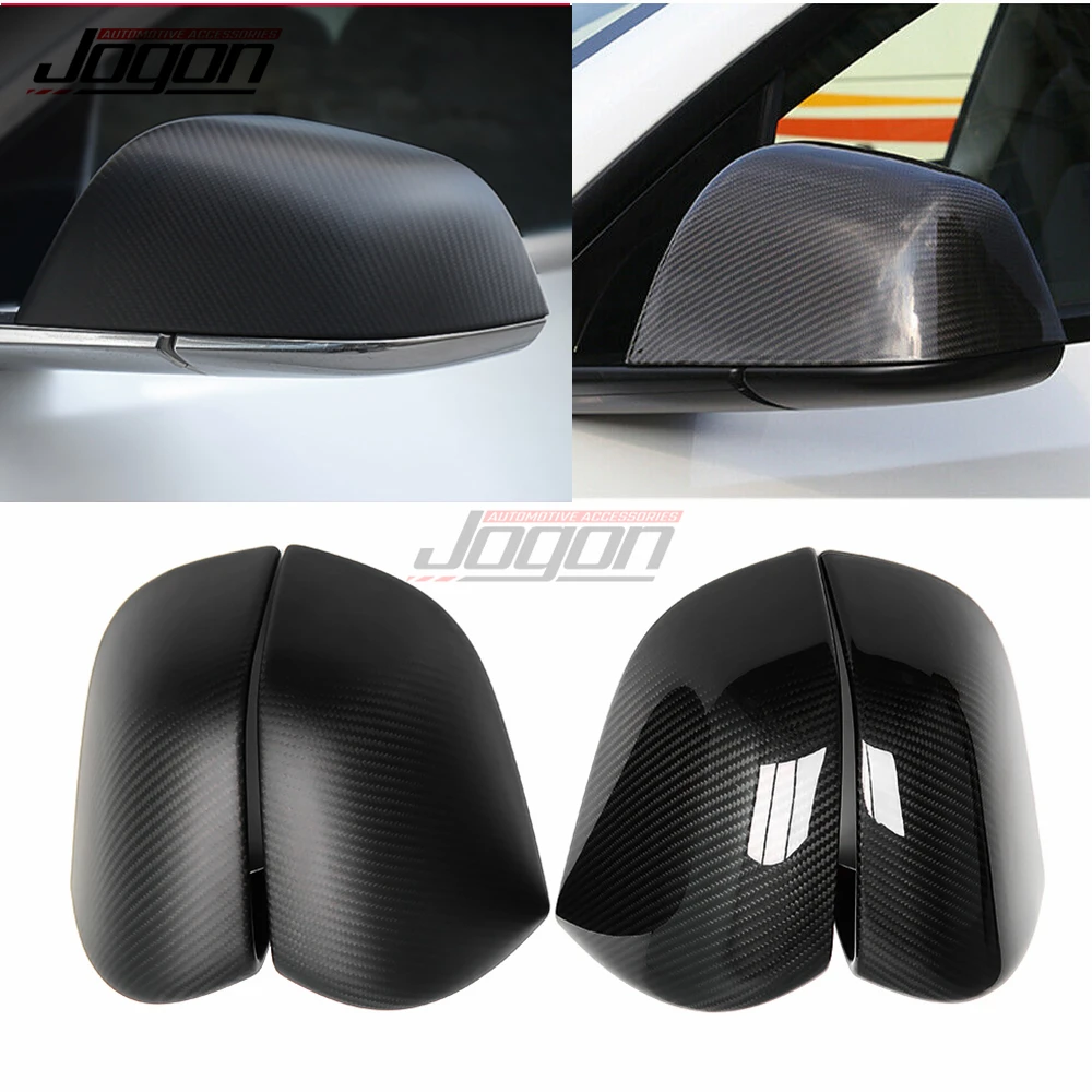 

JOGON Dry Carbon Fiber Side Wing Rearview Mirror Caps Exterior Rear Mirror Cover Trim Protective For Tesla Model Y 2020-2023