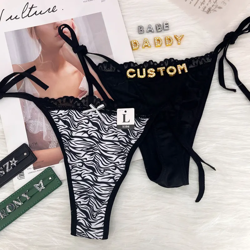 Стринги с именем на заказ сексуальное леопардовое нижнее белье для женщин